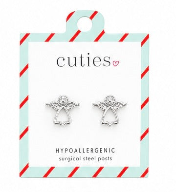 Silver Angel W/ Pearl Earrings