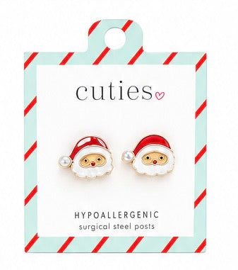 Jolly Santa W Pearl Earrings