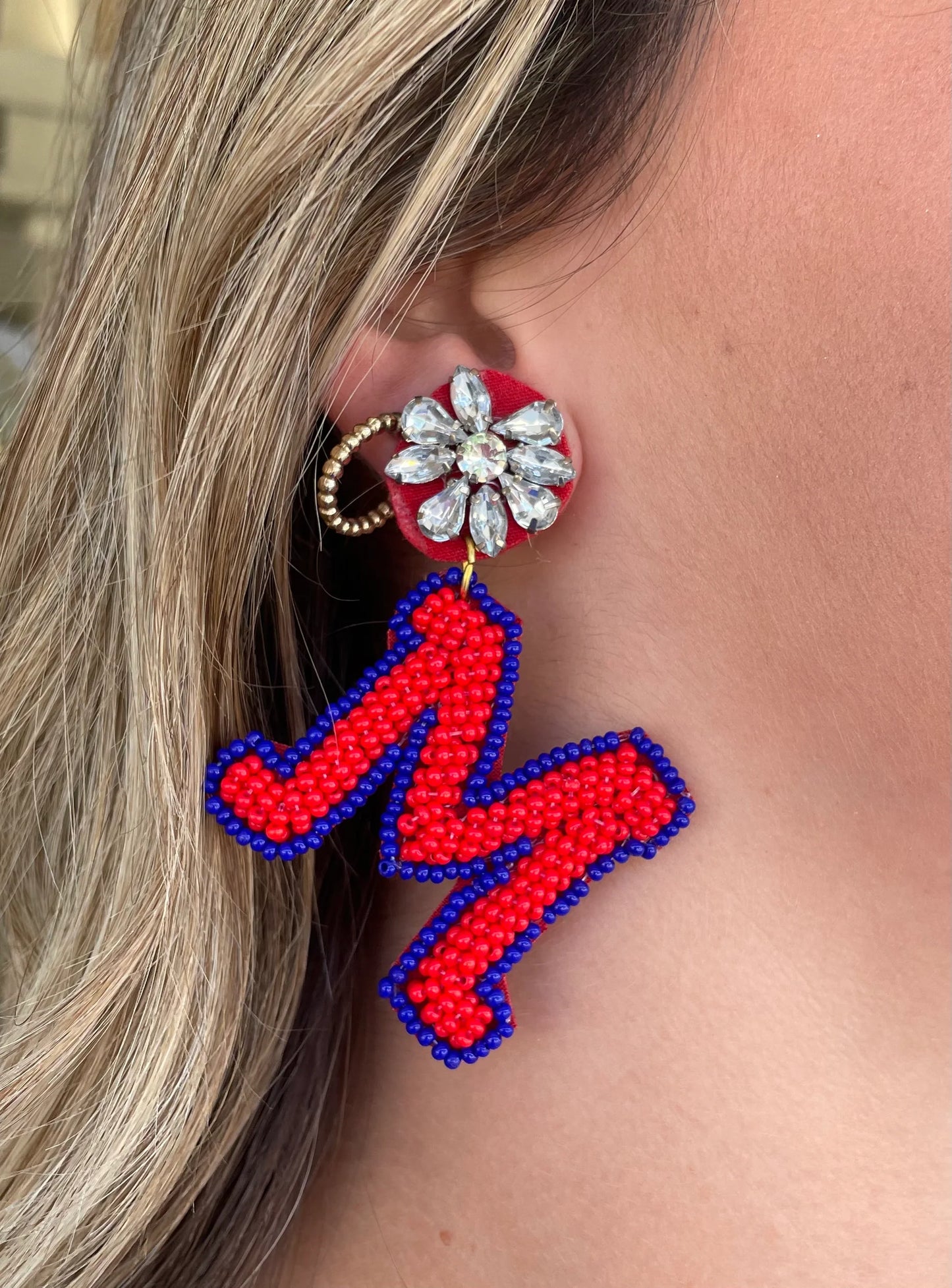 Ole Miss M Earrings