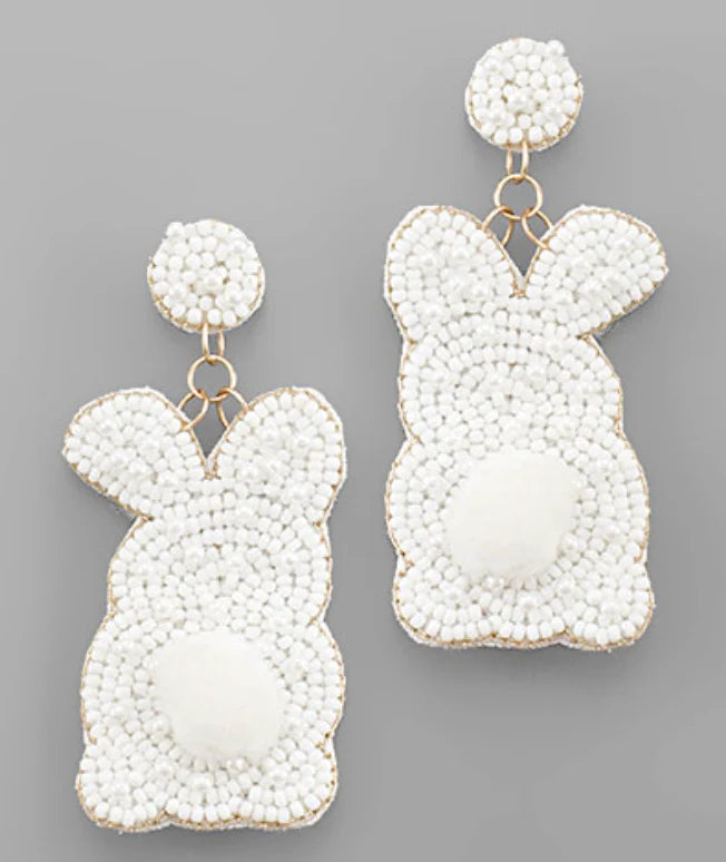 White Bunny Earrings