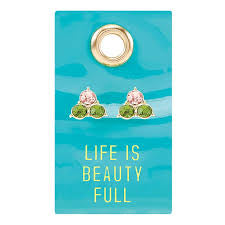 Gemstone Earrings on Leather Loop