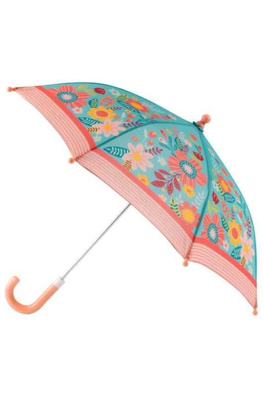 Turquoise Floral Umbrella
