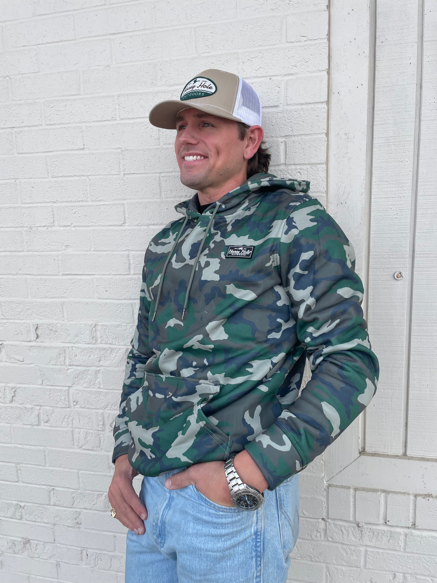 Fleece Hoodie - Woodland Camo