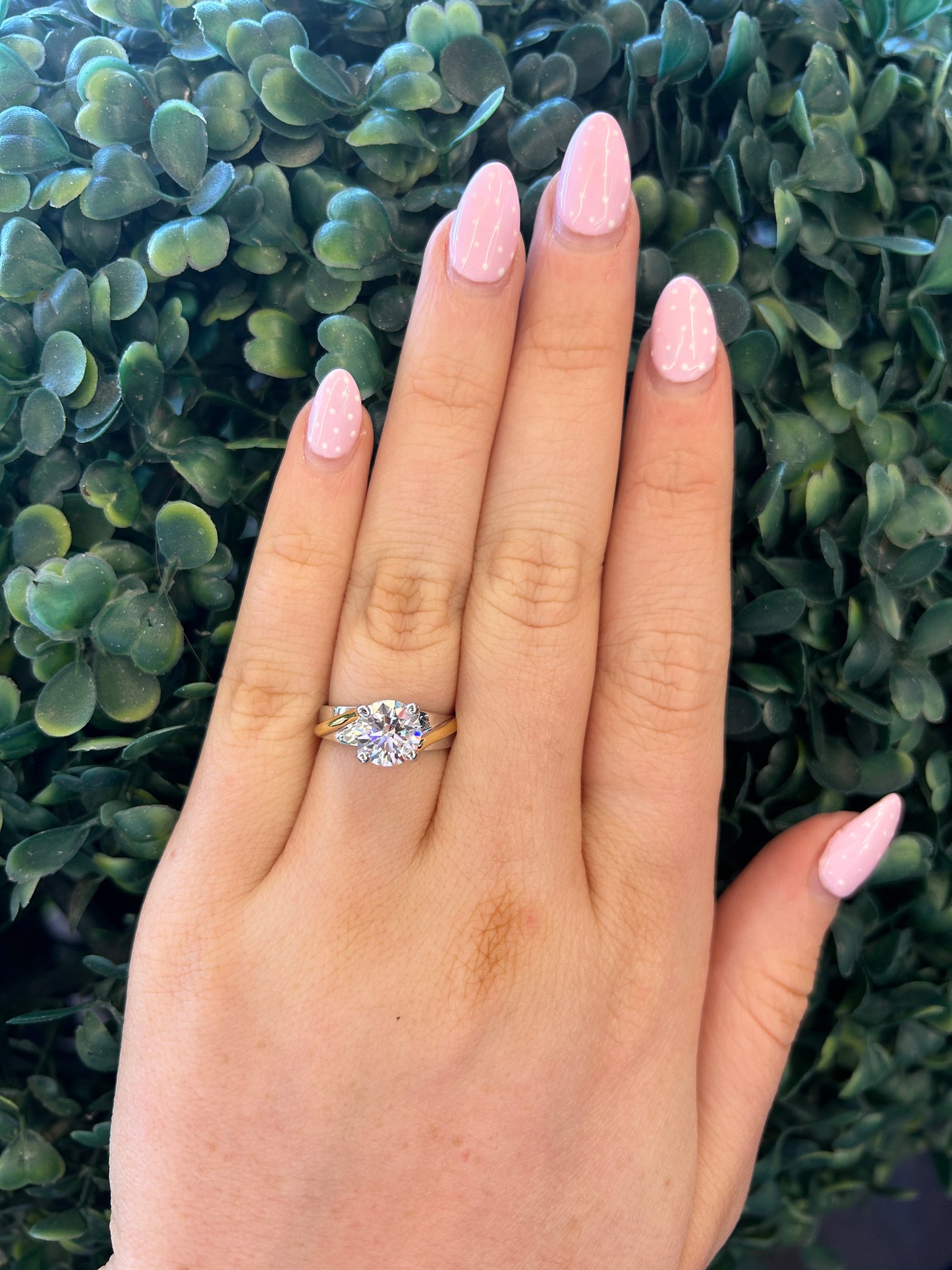 Two Toned Princess Diamond Ring