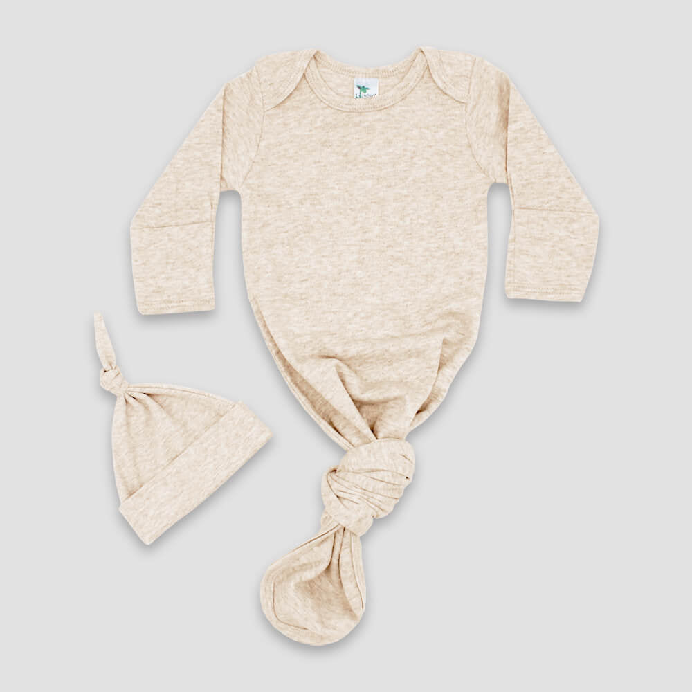 Knotted Baby Gown with Hat