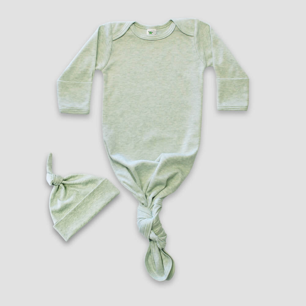 Knotted Baby Gown with Hat