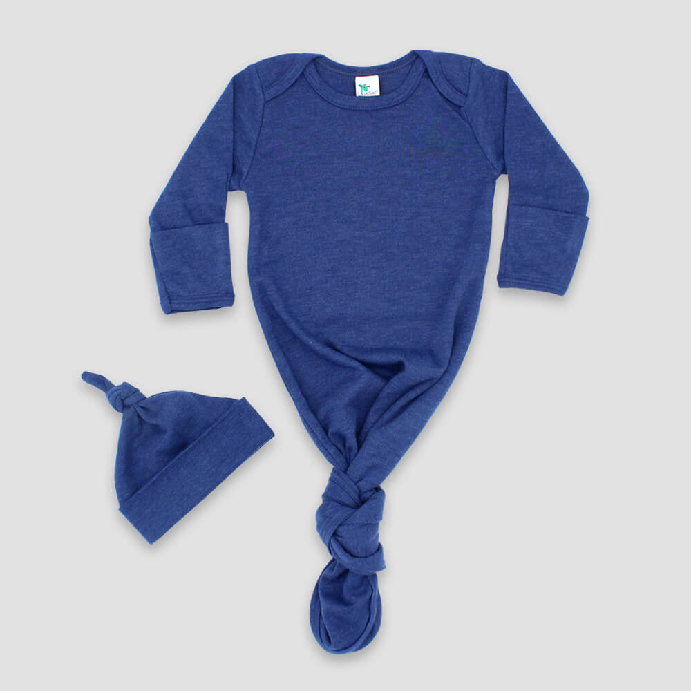 Knotted Baby Gown with Hat