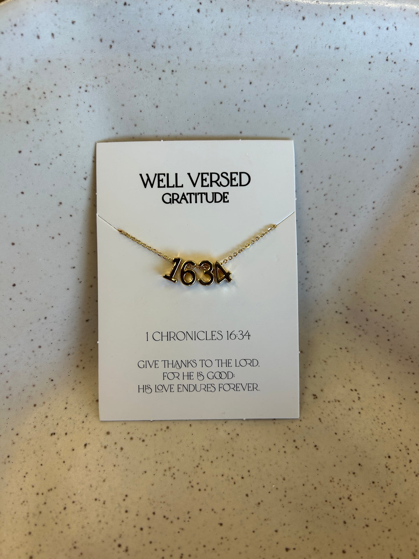 1 Chronicles 16:34 Gold Necklace
