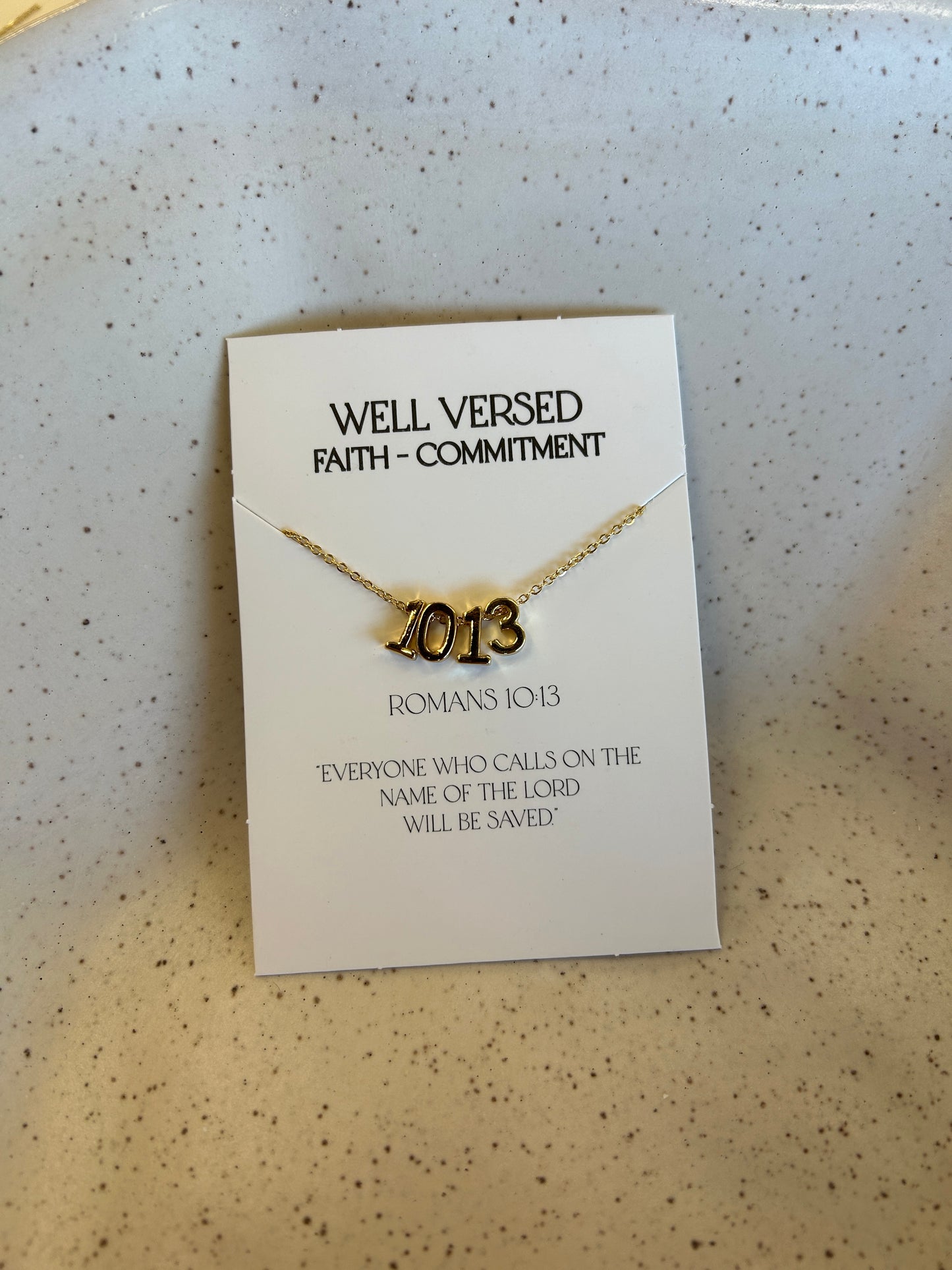 Romans 10:13 Gold Necklace