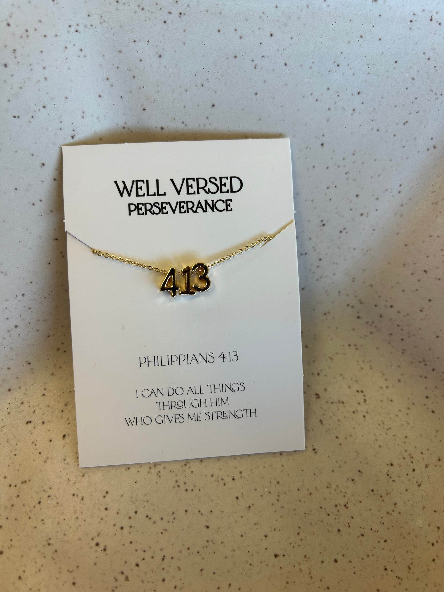 Philippians 4:13 Gold Necklace