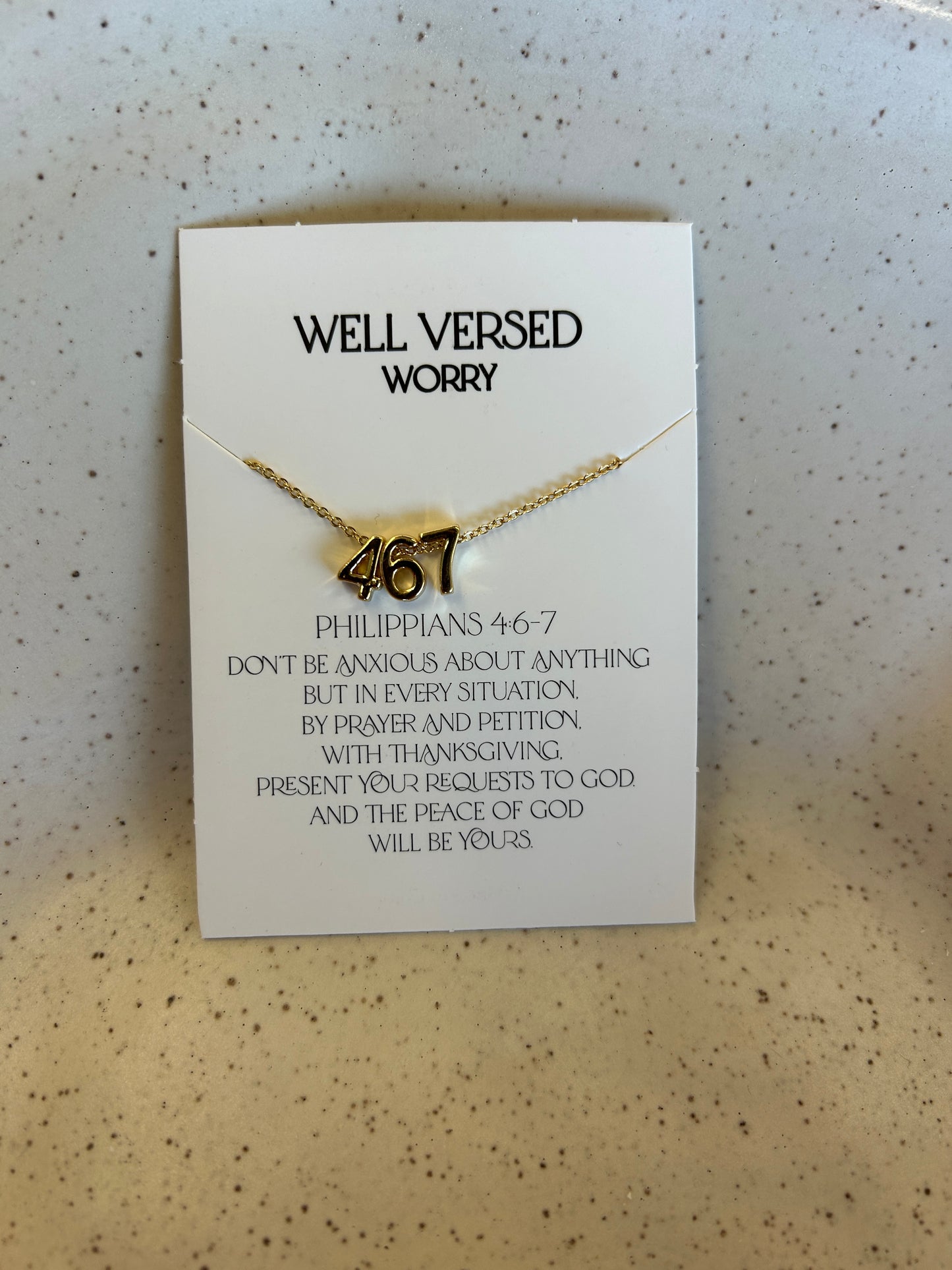 Philippians 4:6-7 Gold Necklace