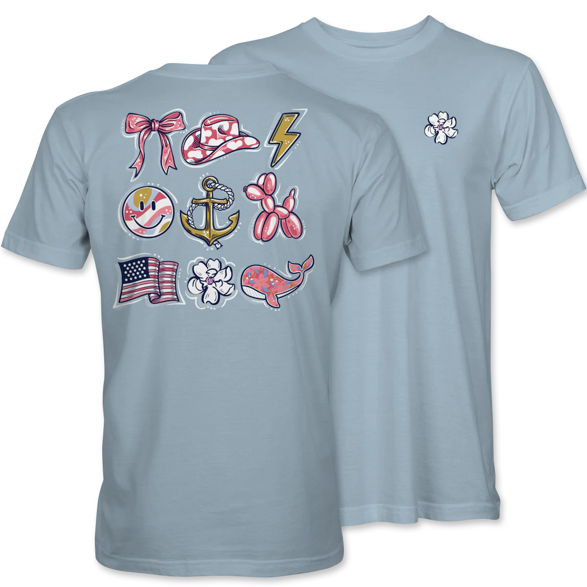 Preppy Icons - Light Blue Tee