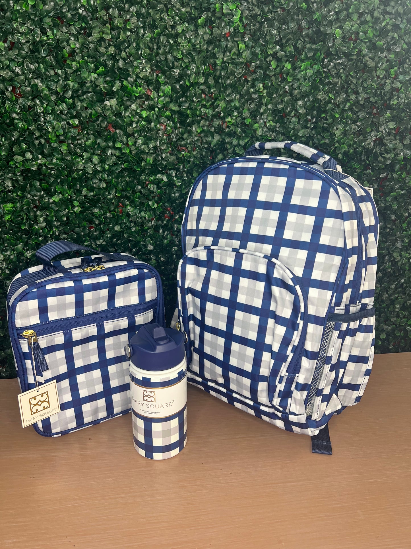 Mary Square Boy Backpack, Lunchbox, and Stainless Bottle Set
