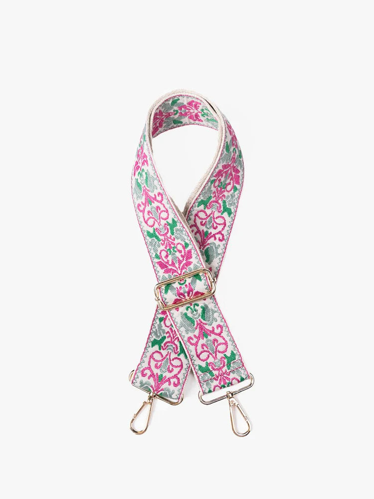 Boho Vine - Green/Purple Guitar Strap