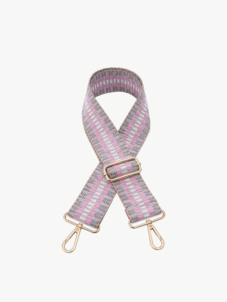 Aztec - Grey/Pink Guitar Strap