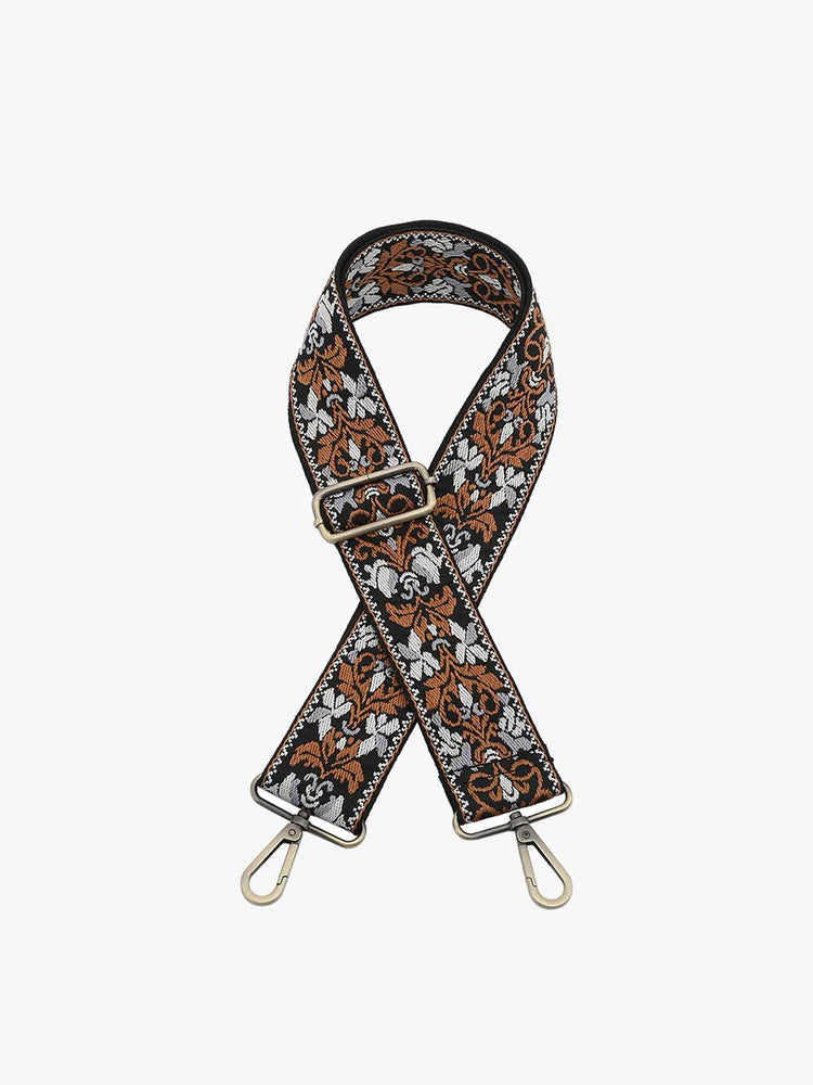 Boho Vine - Black/Camel/Grey Guitar Strap