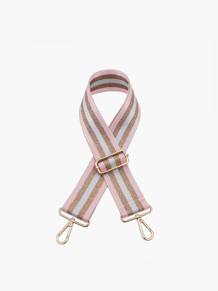 Striped - Pink/Gold Guitar Strap