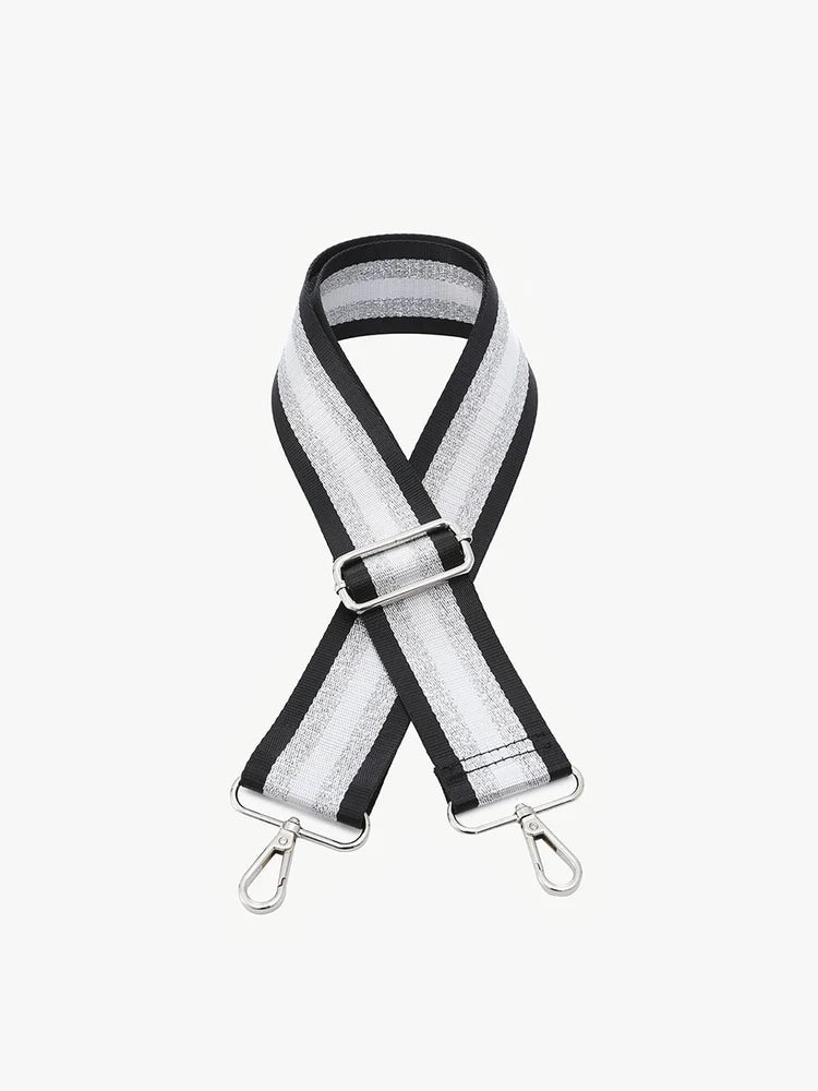 Striped - Black/Silver Guitar Strap