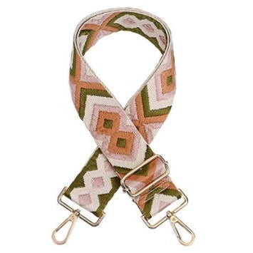 Bohemain - Olive/Pink Guitar Strap