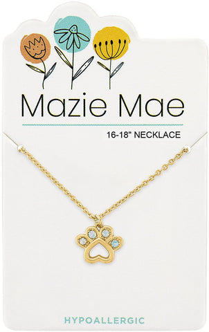 Gold Paw Print Necklace