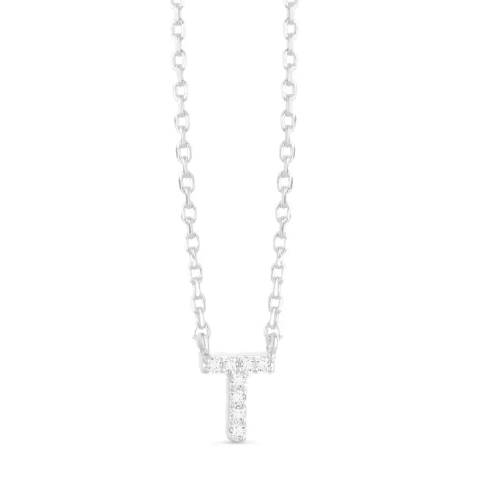 Silver CZ Initial Necklace