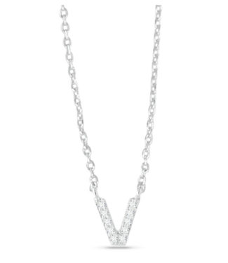 Silver CZ Initial Necklace