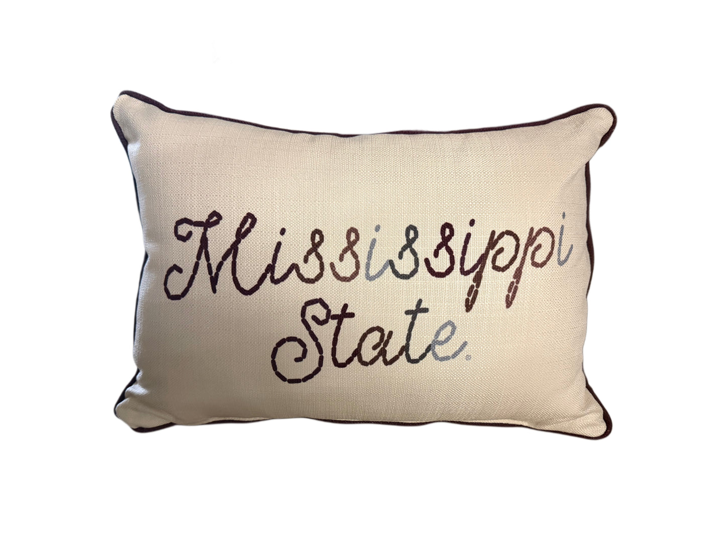 Stitched Script MSU Pillow