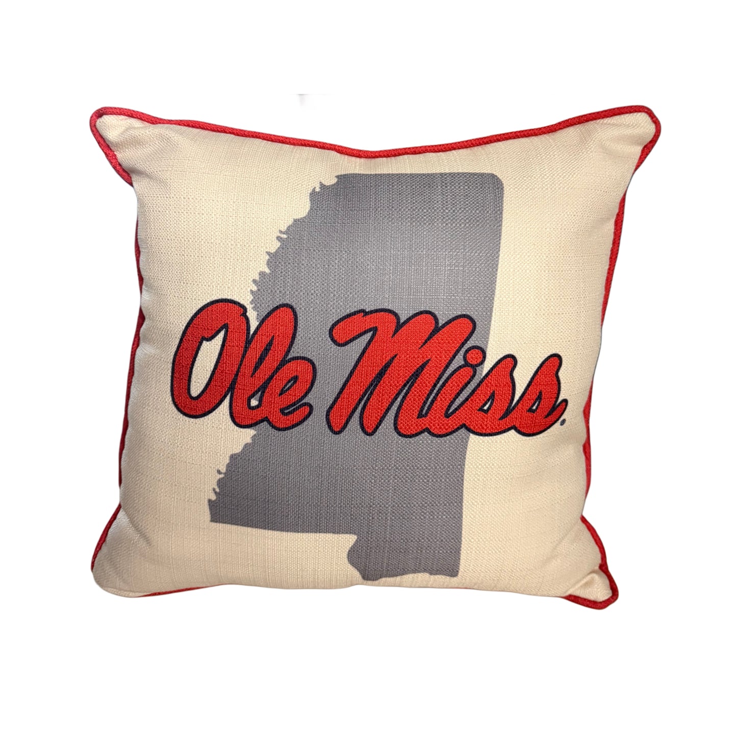 Ole Miss State Grey State Pillow