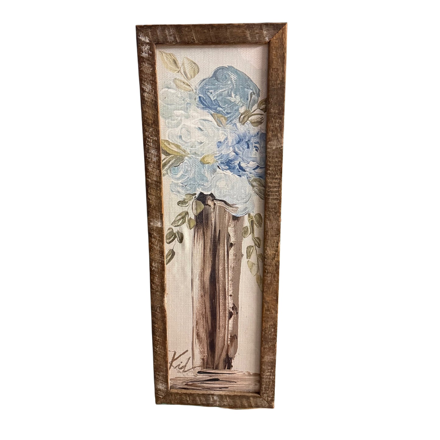 Blue Rose Rustic Vase Painting