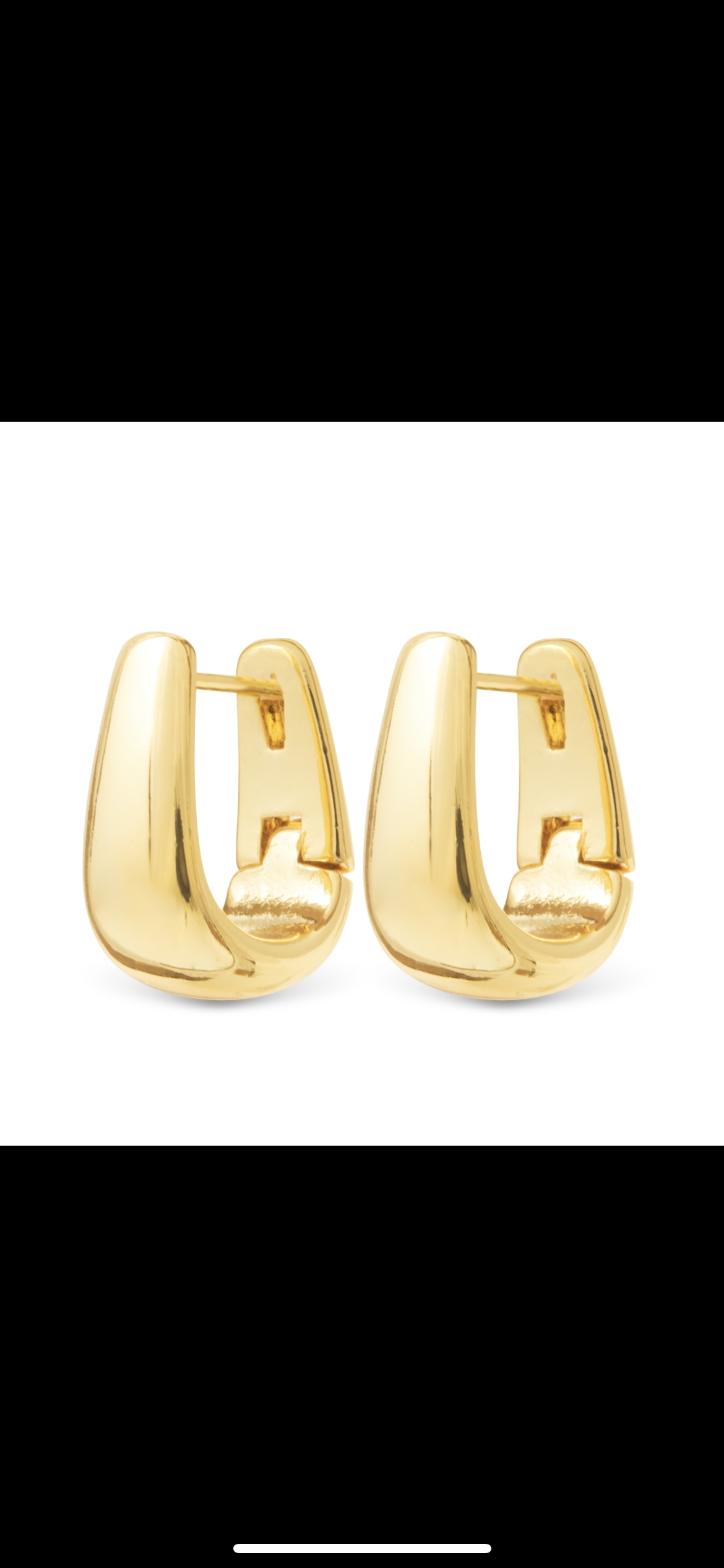 Gold Edna Polished Elongated Huggie