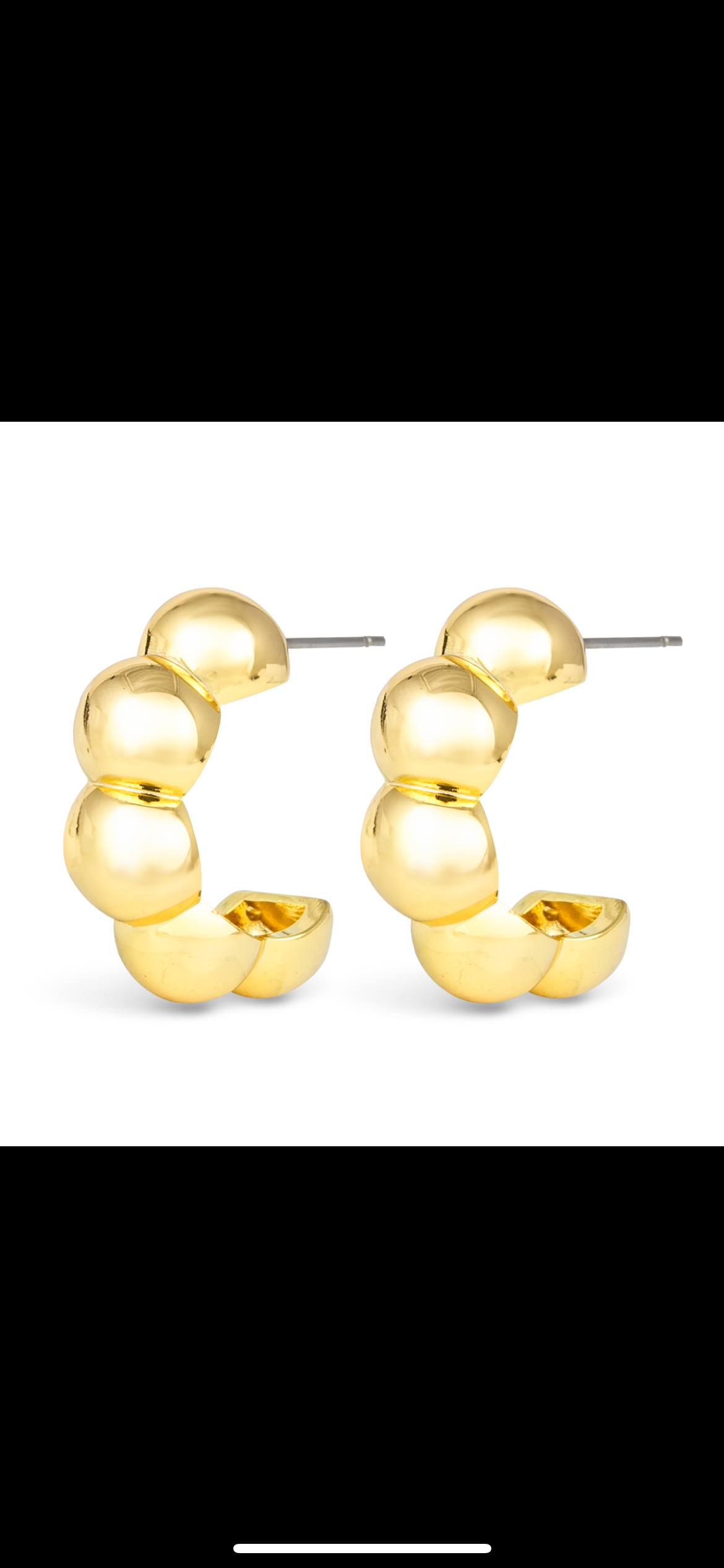 Gold Jacqueline Polished Bubble Hoop