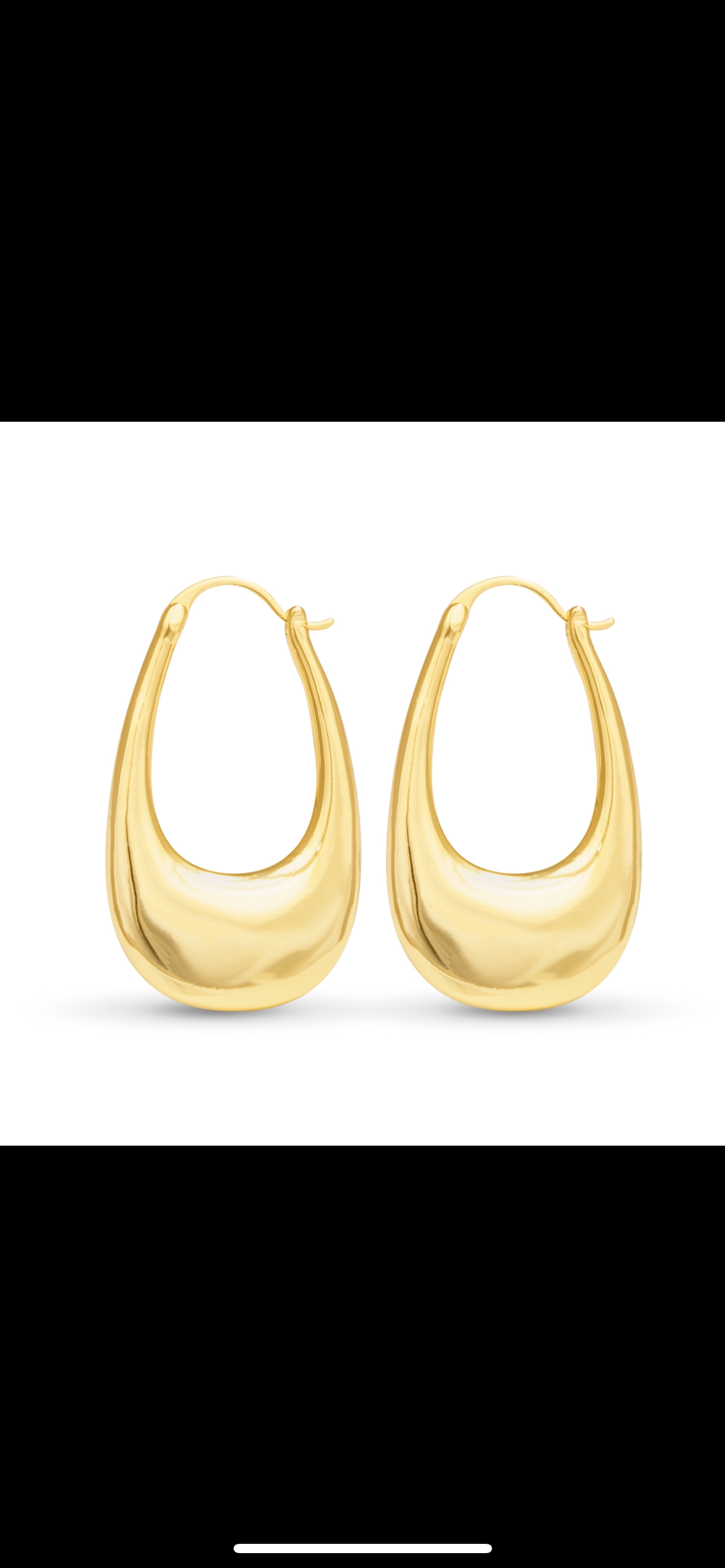 Gold Naomi Polished Elongated Hoop