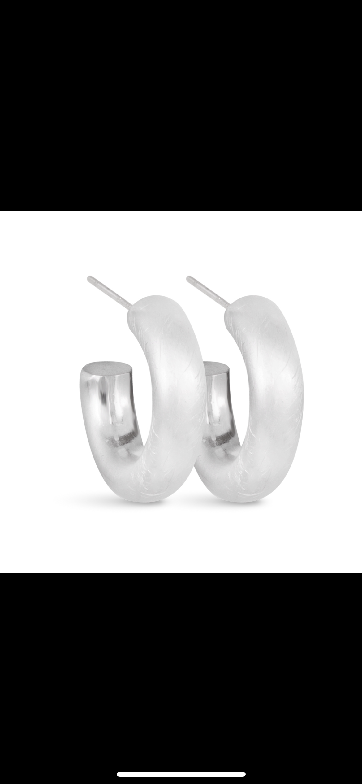 Silver Olivia Matte Huggie Hoop