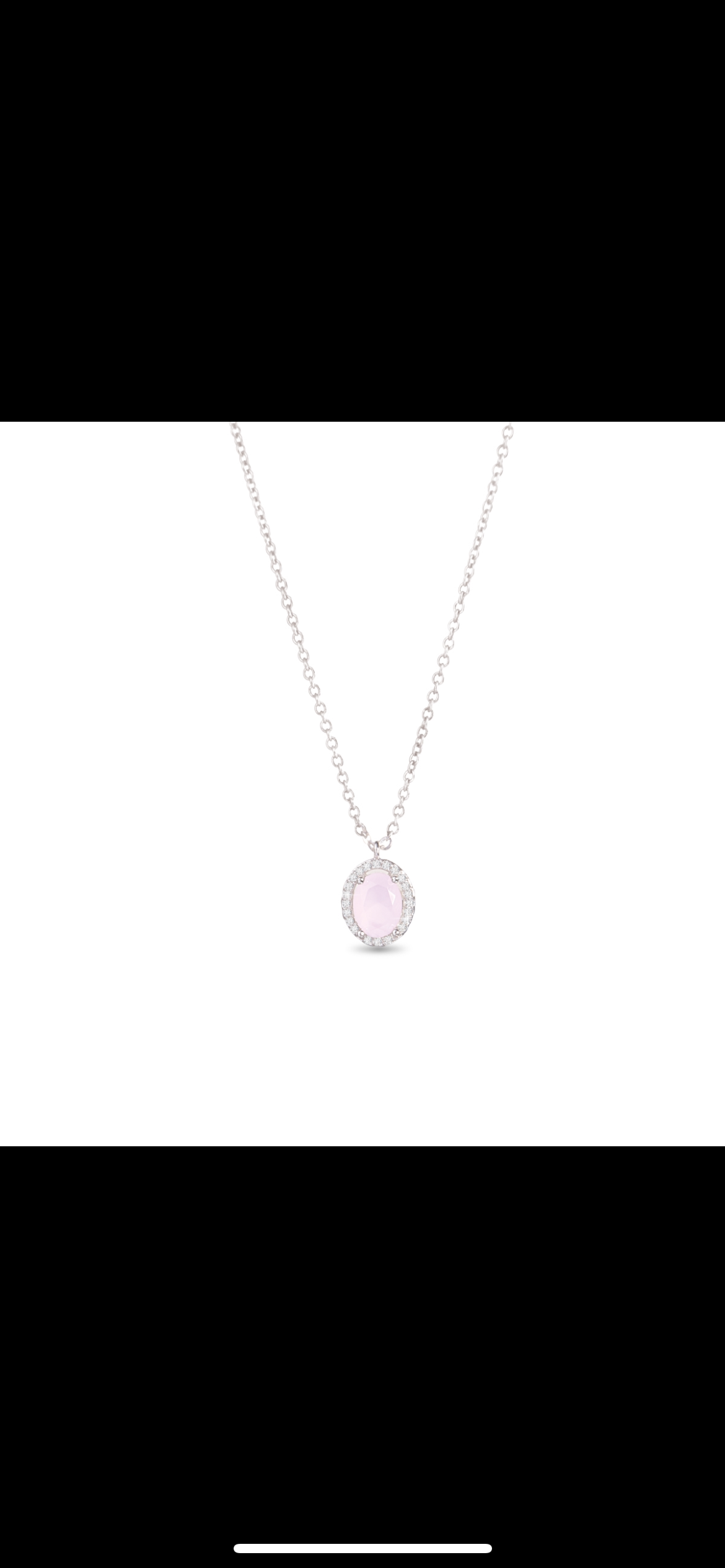 Silver Blush CZ Oval Necklace