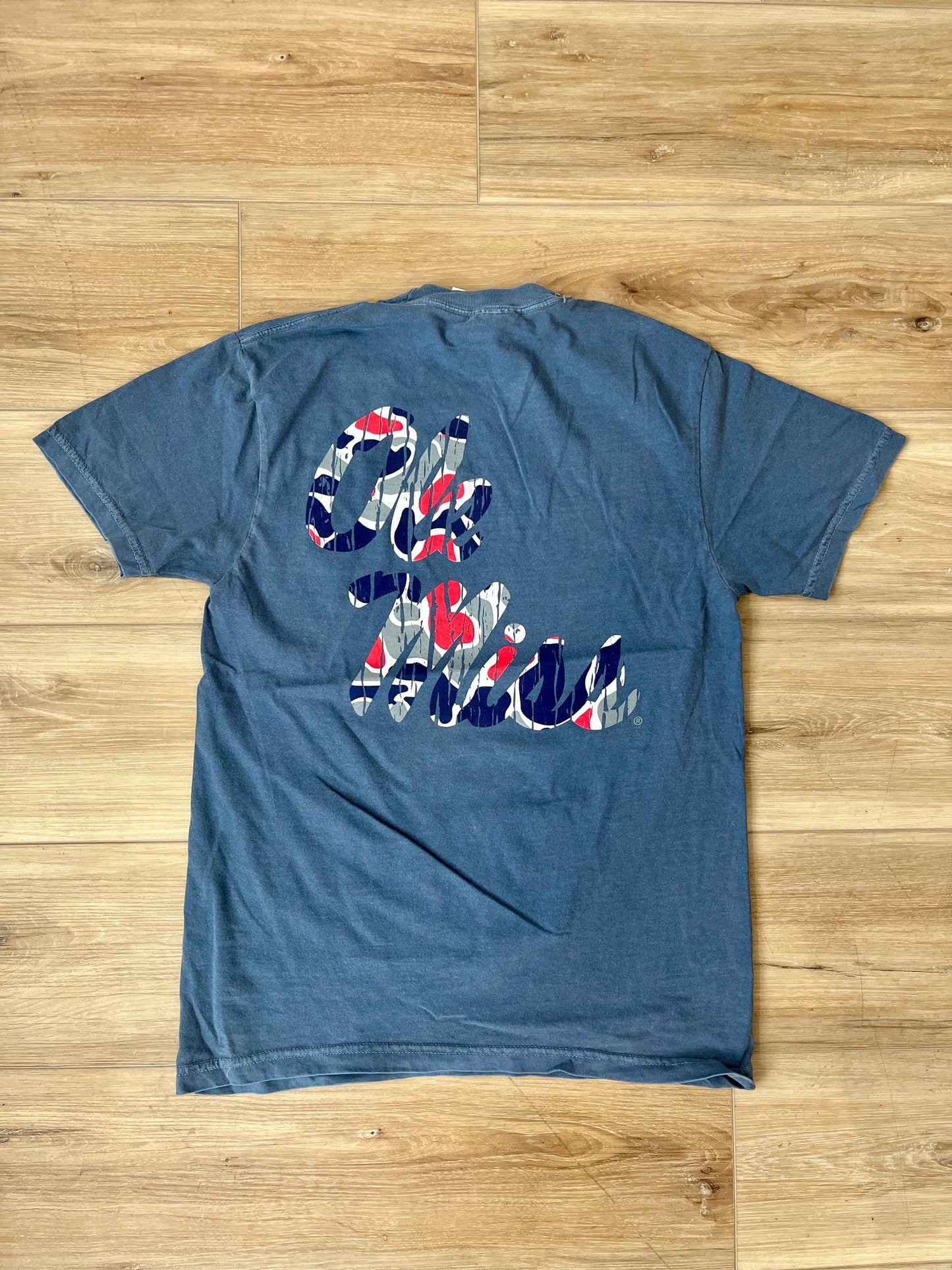 Ole Miss Script Camo Tee