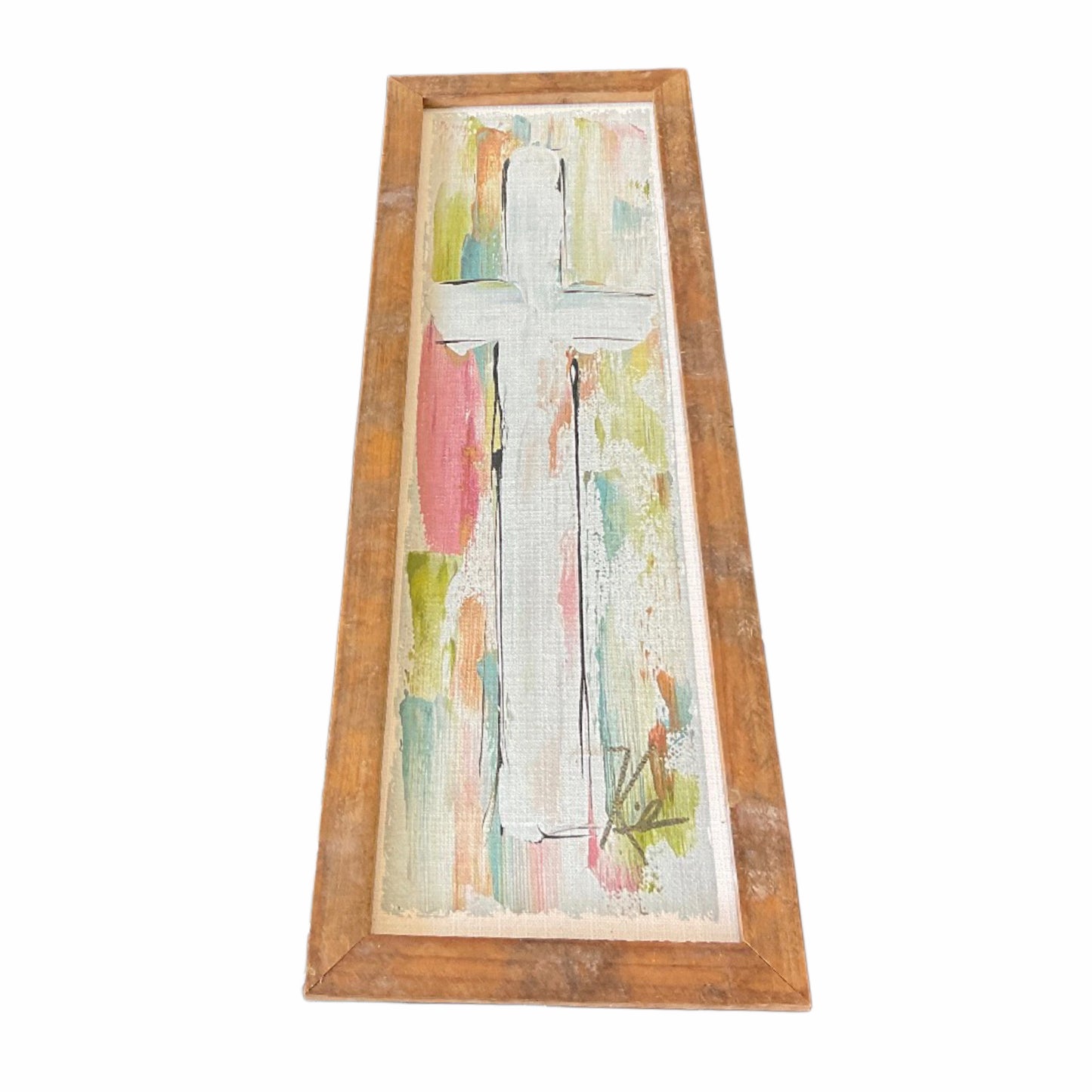 Vibrant Cross Painting 12x36
