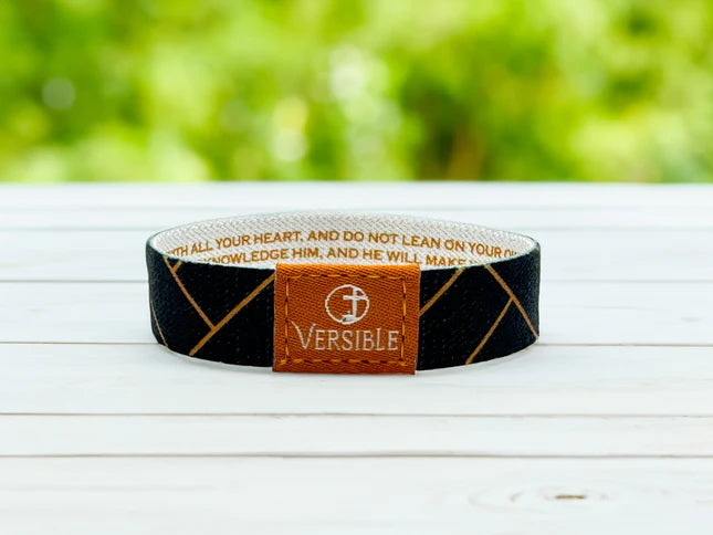 Versible Bracelet- Blue Herringbone
