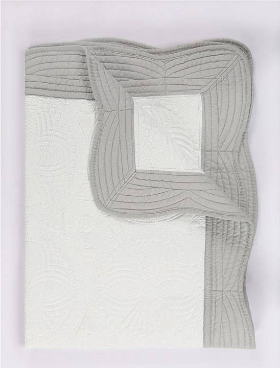 Heirloom Quilt - Baby Quilt Blanket Swaddle Monogram: Teal