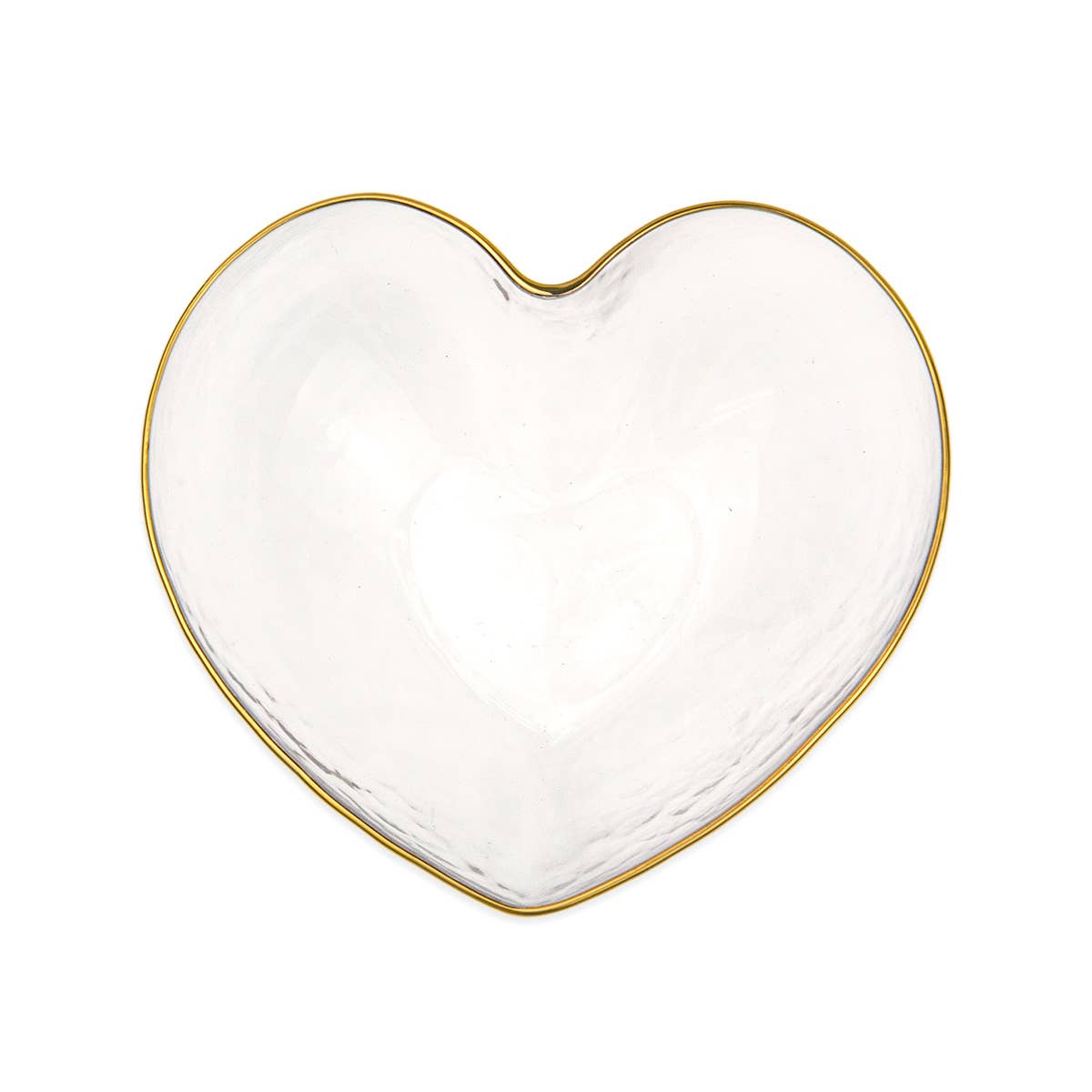 Heart Glass Bowl - Clear + Gold