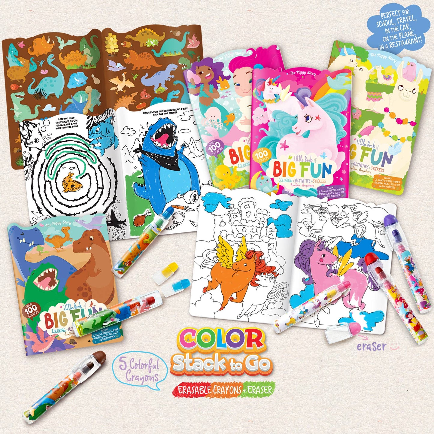 Unicorn Land Activity Book and Stackable Crayon Gift Pack