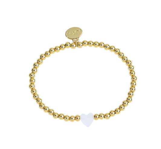 3MM Gold Ball W/ Shell Heart