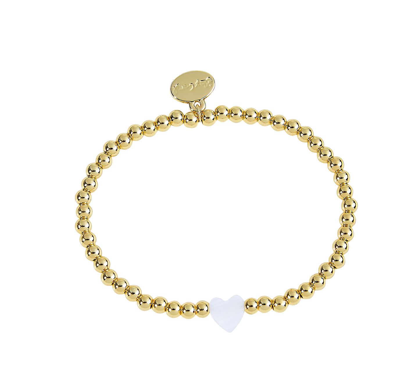 3MM Gold Ball W/ Shell Heart