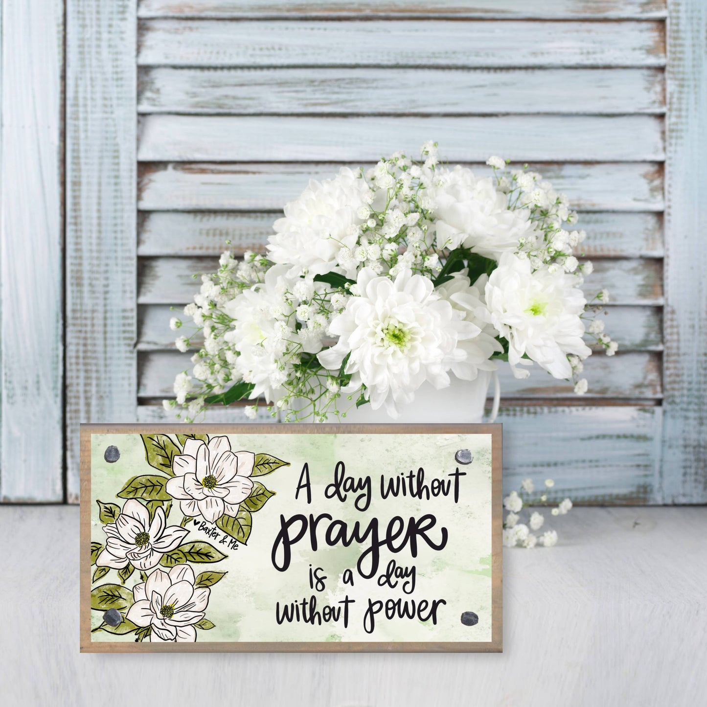 Power In Prayer Driftwood Happy Block