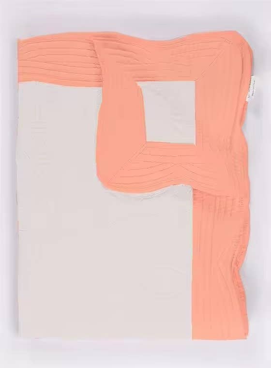Heirloom Quilt - Baby Quilt Blanket Swaddle Monogram: White & Blue
