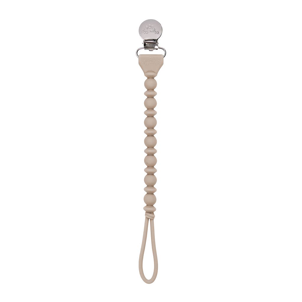 Sweetie Strap Silicone One-Piece Pacifier Clips: Toast