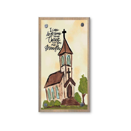 Can Do All Things Driftwood Happy Block