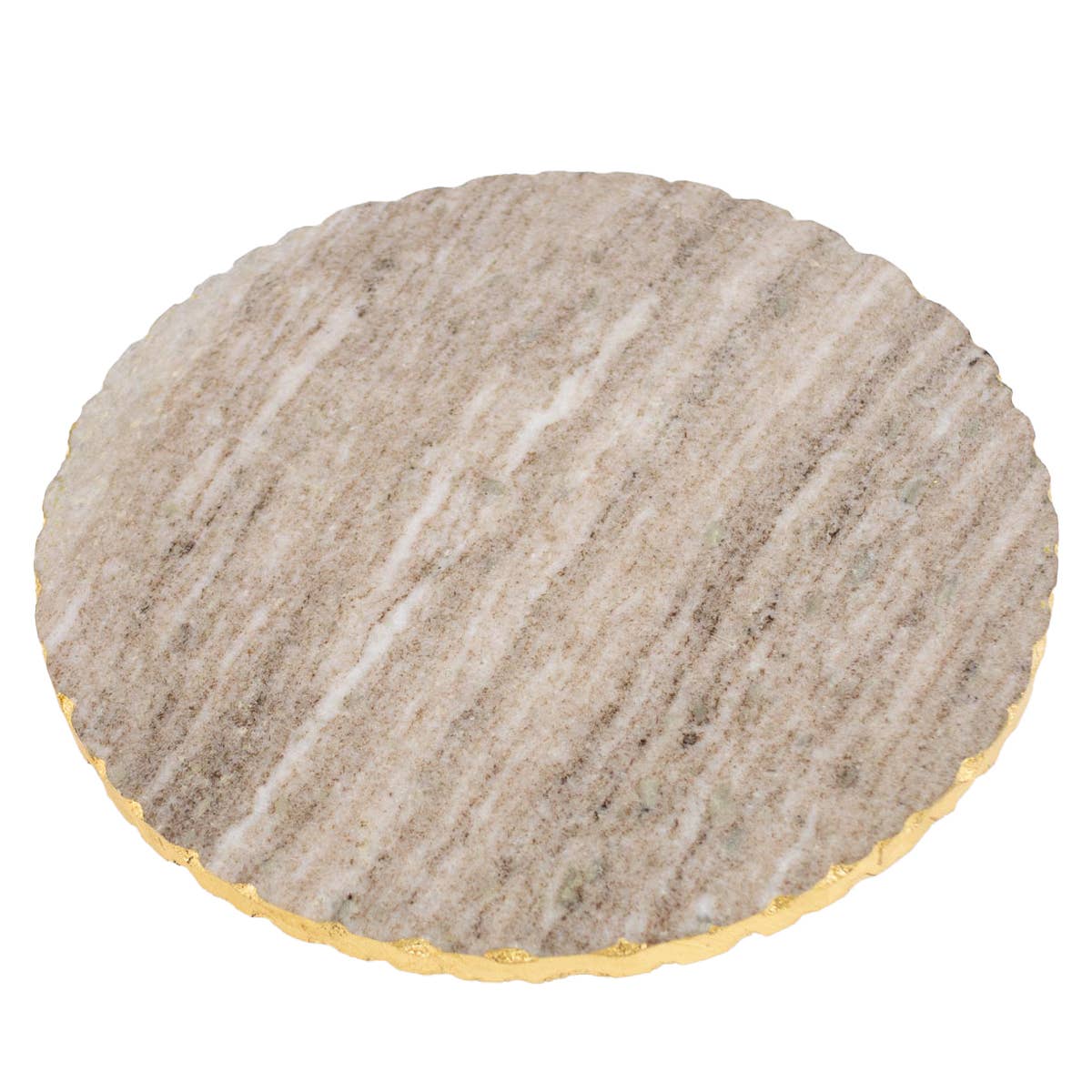 Strasbourg Marble Lazy Susan - Taupe + Gold