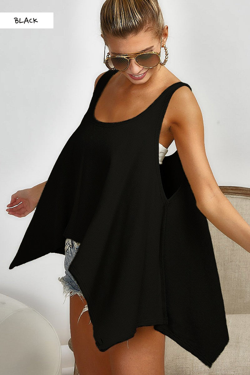 High Low flare Knit Tank Top