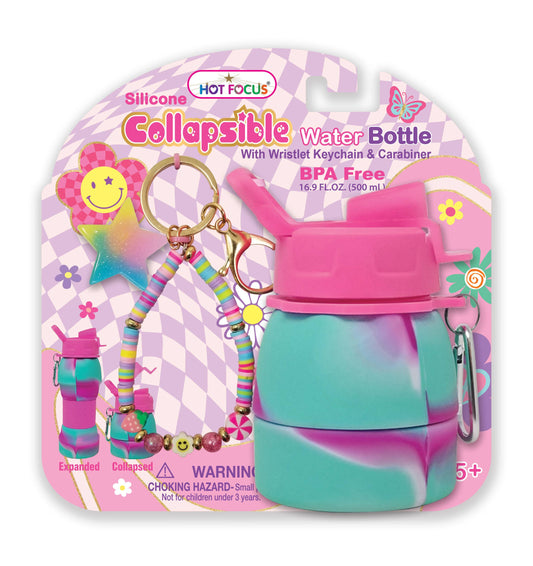 Collapsible Water Bottle 16.9FL.OZ/500mL,Groovy Flower