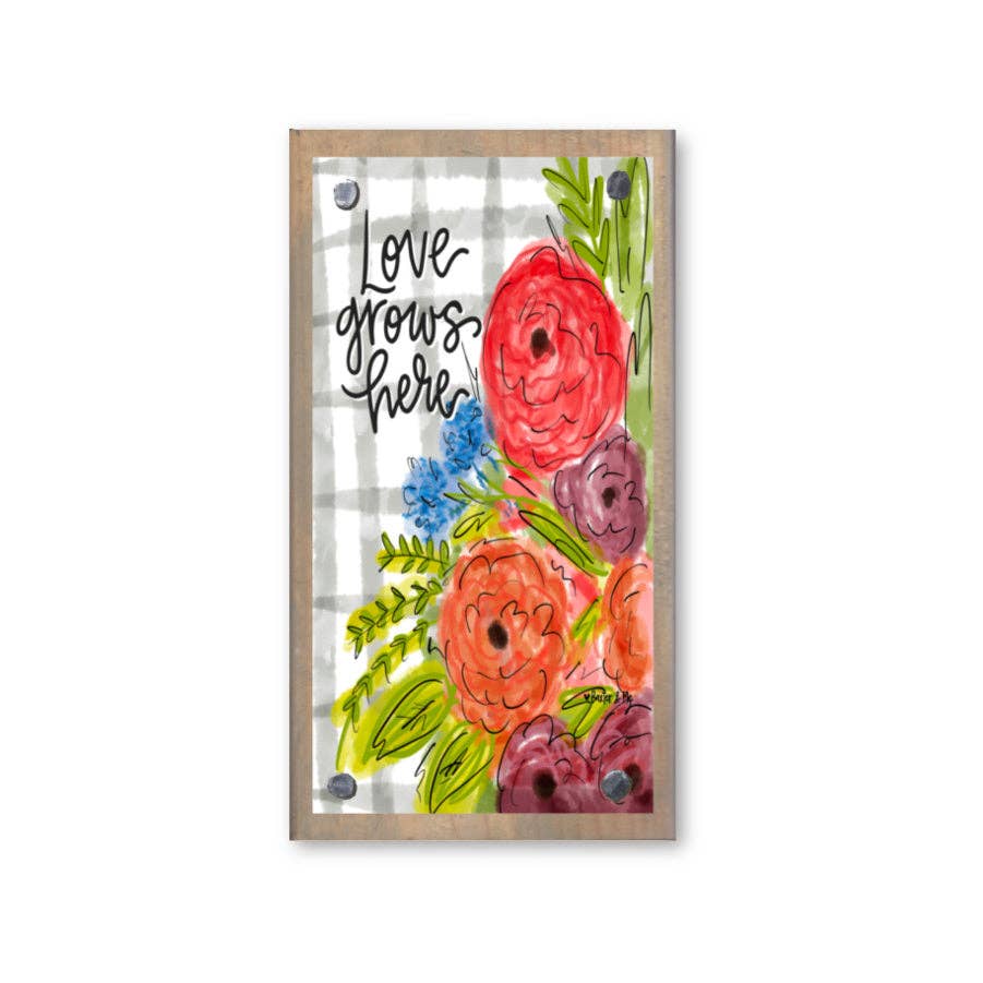 Love Grows Here Driftwood Happy Block